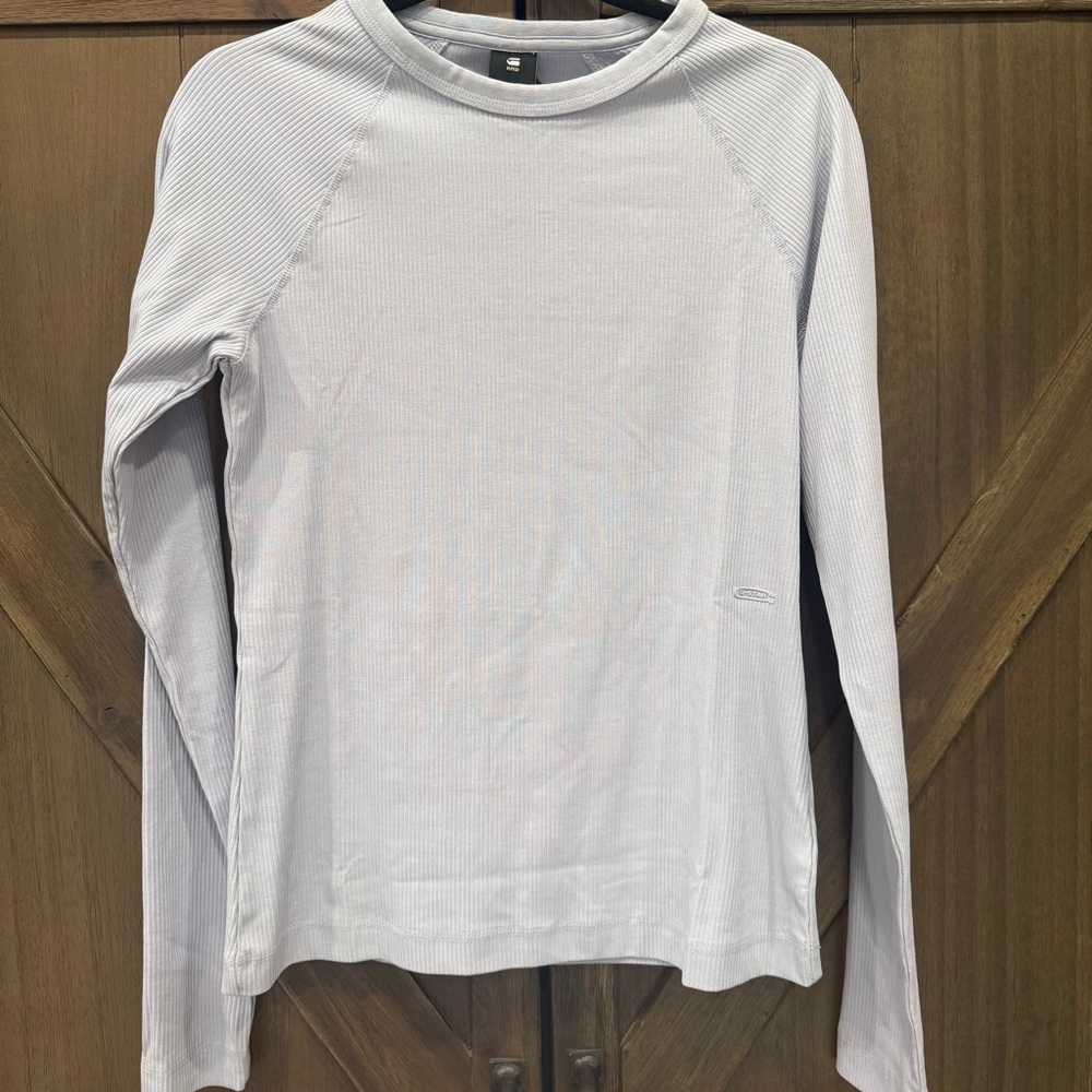 G-Star Icelandic Blue Slim Ribbed Long Sleeve Top - Picture 2 of 5
